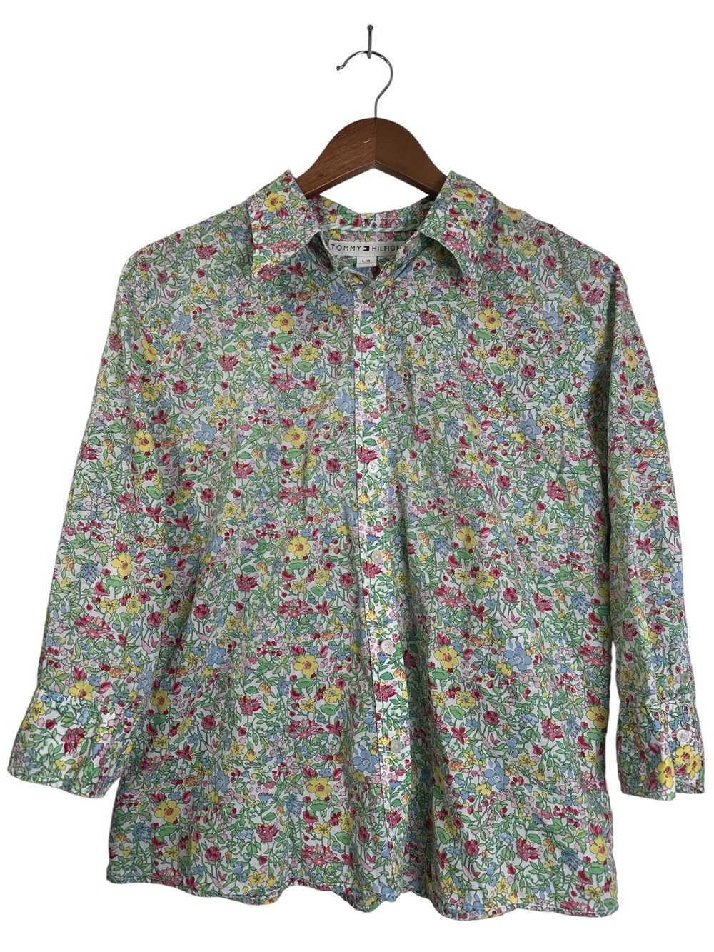 Tommy Hilfiger Women’s L Floral Print Button Down Shirt